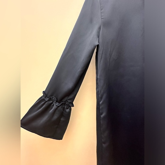 Carolina Belle Montreal Navy Bell Sleeve wt Ruffle Collar Dress Size Small - Picture 10 of 10